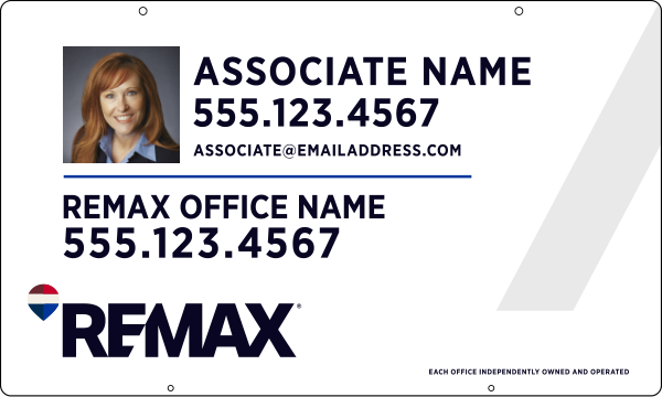 Reflective Hanging Associate Name w Photo Sign Panel, 18h x 30w, .063 Aluminum